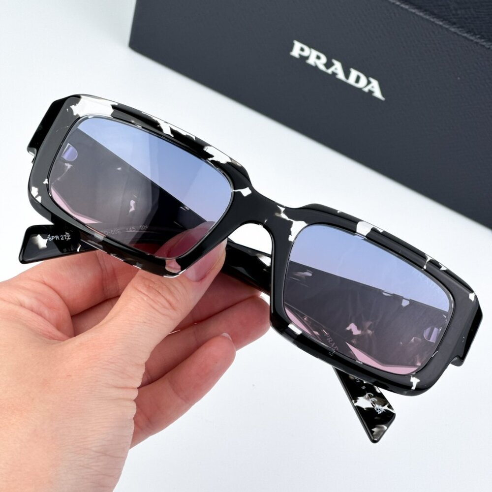 Prada PR27ZS 15O60E bRAND NEW Sunglasses Black Tortoise Blue Gradient Unisex